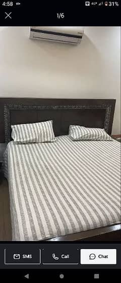 King Size Double Bed with Side tables andmedicated foam matress