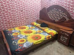 queen size bed with two side tables price fix