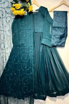 Chiffon 3pc long frock 0