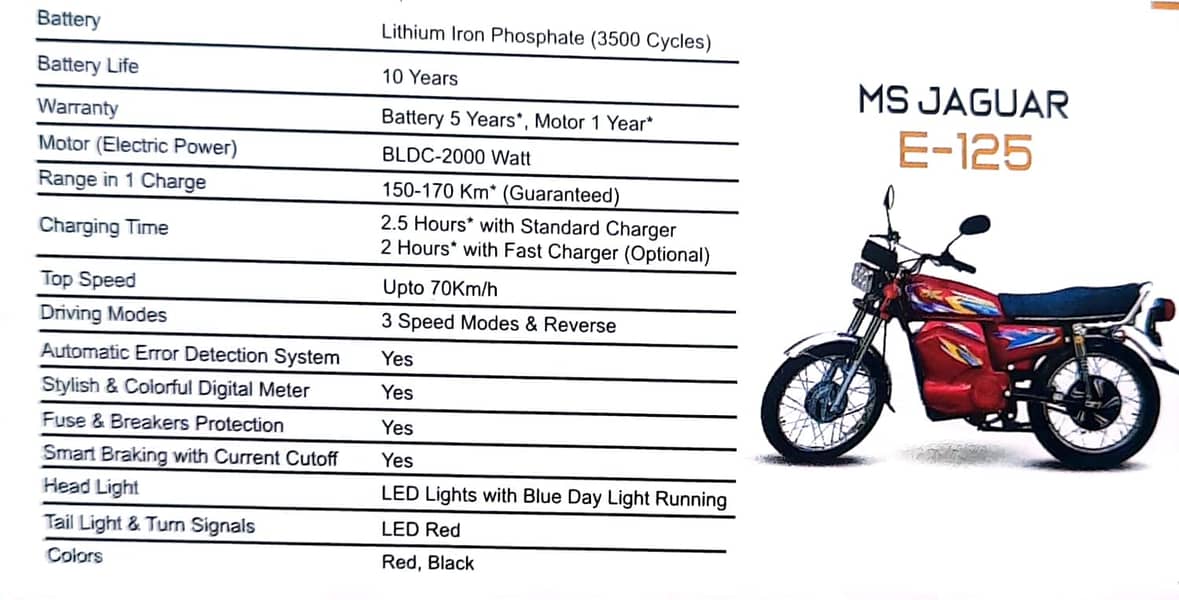 Electric Bike 125 MS Jaguar 5 Years Warrenty Electric Motorcycle 1