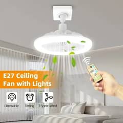 3 in 1 Ceiling Fan with E27 Lighting Lamp Base Converter