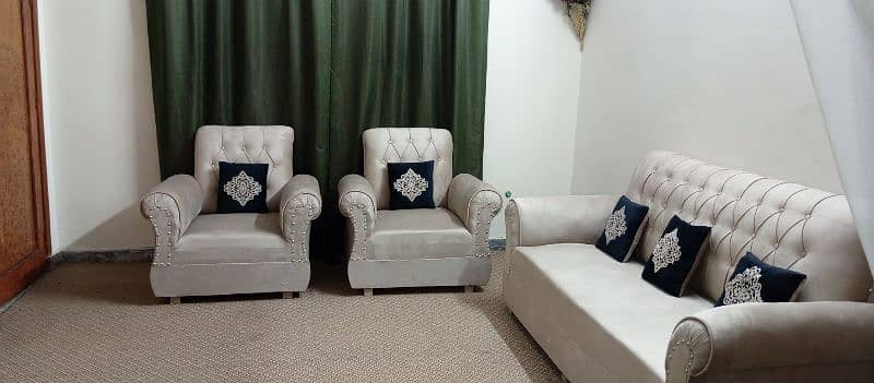 5 seater velvet sofa with cushion/ sofa set 5