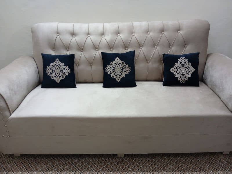 5 seater velvet sofa with cushion/ sofa set 6