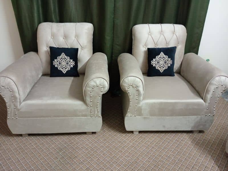 5 seater velvet sofa with cushion/ sofa set 7