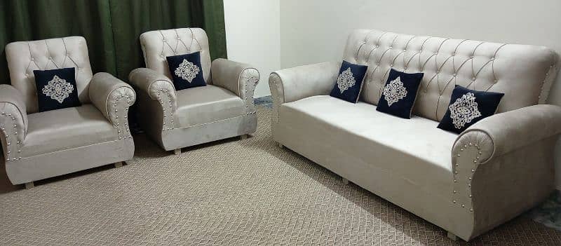 5 seater velvet sofa with cushion/ sofa set 11