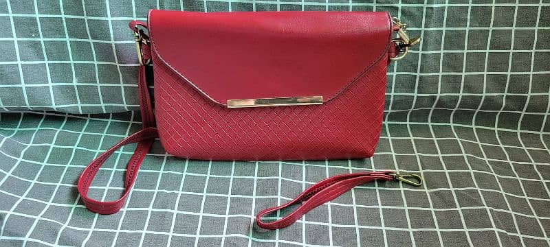 new leather red knitted formal/semiformal bag 0