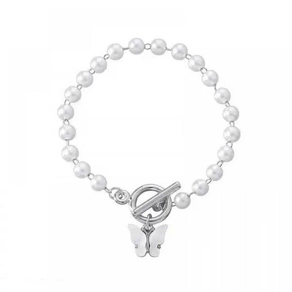 Trendy Butterfly Design Pearl Bracelet 1