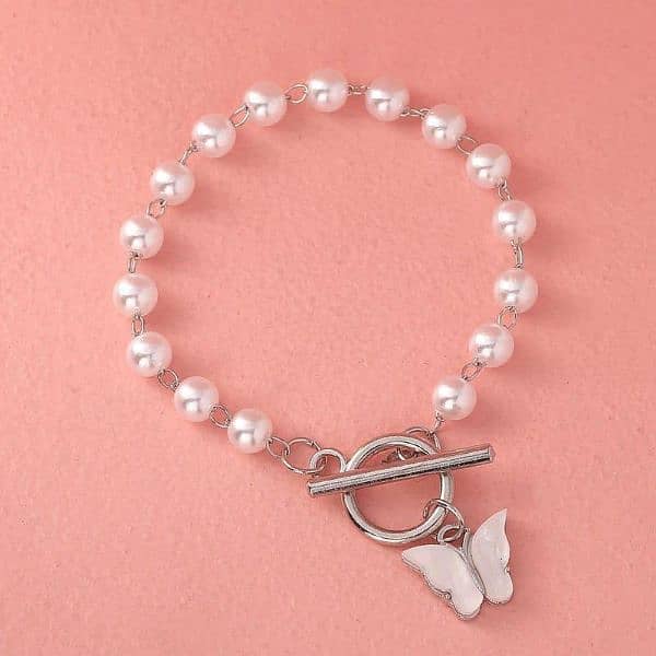 Trendy Butterfly Design Pearl Bracelet 5