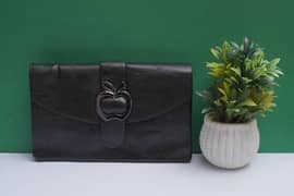 Women's leather plain envelope clutch