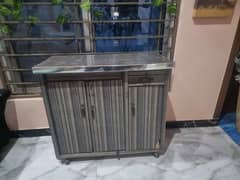 IRON TABLE WITH STORAGE IRON STAND 0