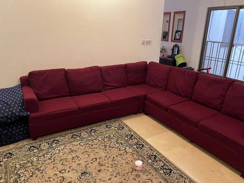 7 + 1 seater L shaped sofa 0