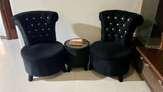 Black Chairs with Table Set