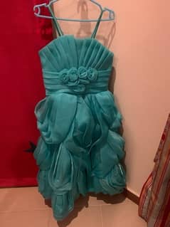 Teal Poofy Princess Dress For Girls