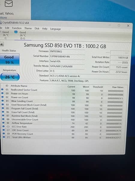 Samsung 850 Evo SATA SSD 4