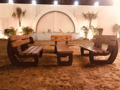 garden bench chairs and tables etc. . .