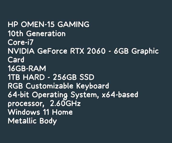 HP Omen  15 Core-i7 10th Generation Gaming laptop 4