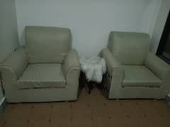 Showcase , sofa chairs, and console for sale