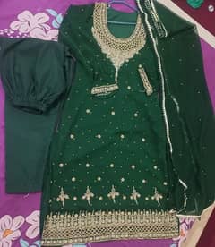 Bottle Green Wedding Wear 3 pc