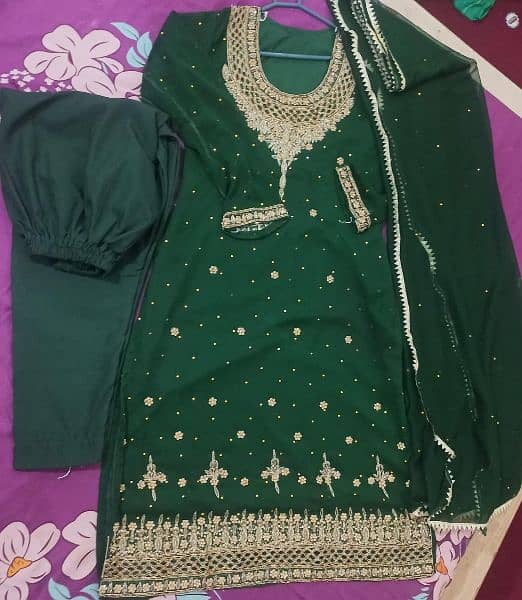 Bottle Green Wedding Wear 3 pc 0