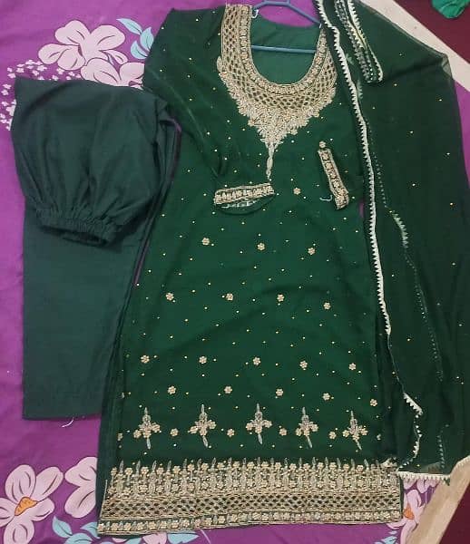 Bottle Green Wedding Wear 3 pc 2