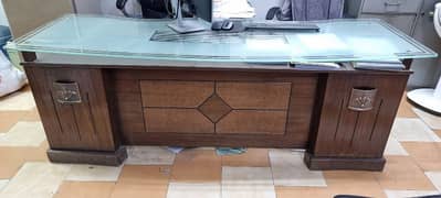 Executive Office Table with Glass Top