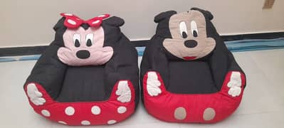 Micky mouse theme bean bags . slightly used