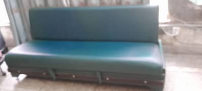 Sea green coloured sofa bed in good quality