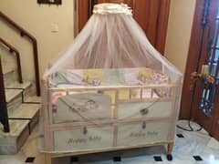 wooden baby cot with wooden swing Cradle