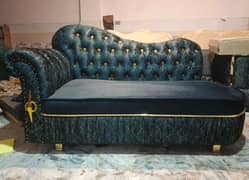 Stylish Velvet Dewan Sofa - Puffy Design Luxury (Only Dewan Sofa)