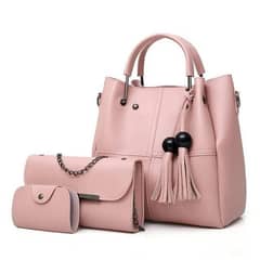 3 Pes woman's PU Leather shoulder Bag