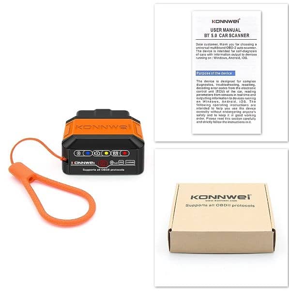 KONNWEI Universal Car Mini Scanner KW906 Car Engine Bluetooth5.0 OBD2 1