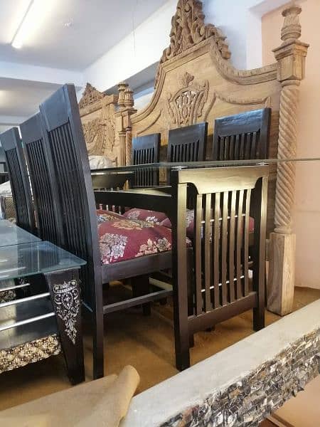 Sale sale dining table 6 seater 8 seater with top quality thai glass 1