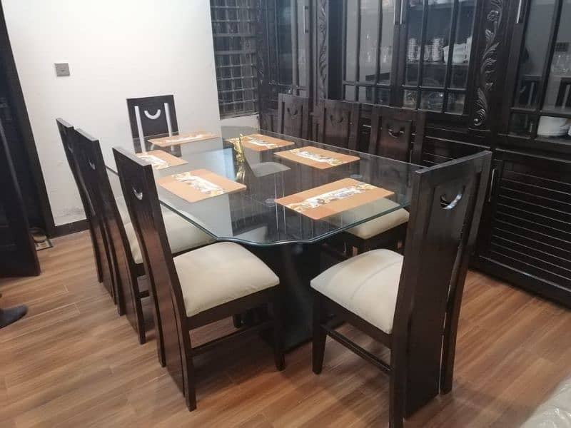 Sale sale dining table 6 seater 8 seater with top quality thai glass 3