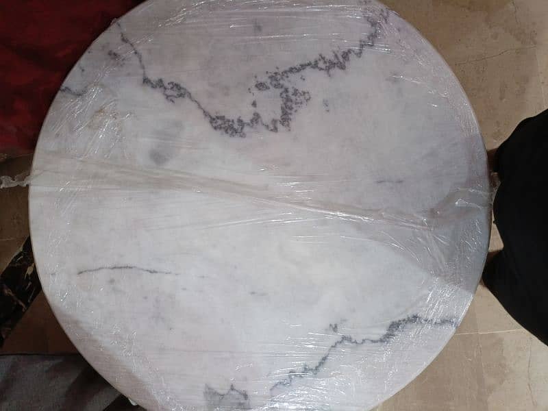 White Marble table with good quality steel pipes borders 0