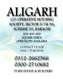 200 SQY PLOT, ALIGARH SOCIETY SECTOR 9A/1, SCHEME 33, KARACHI