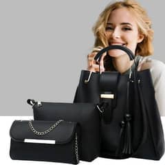 3 PCs women leather hand bags