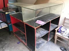 L Shaped counter and racks