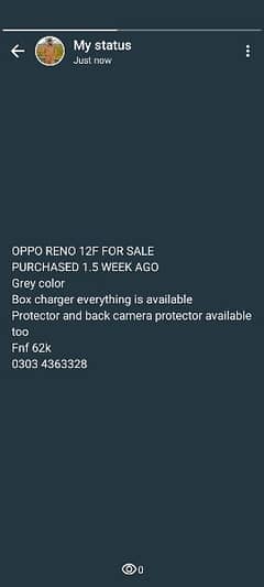 OPPO RENO 12F FOR SALE