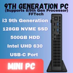 Mini PC 9th Generation 8GB RAM,  128GB NVME  (no hard drive available)