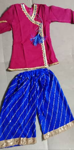 Two piece shirt and sharara for 3-4 year baby girl