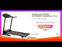 AMERICAN FITNESS MOTORIZED TREADMILL TH 4000 ( 1.75 H. P) DC MOTOR.