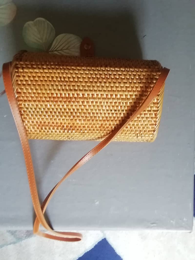 Stylish bamboo stick women shoulder bag bought from indonesia 2