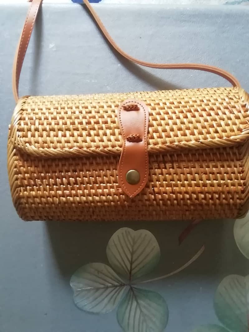 Stylish bamboo stick women shoulder bag bought from indonesia 5