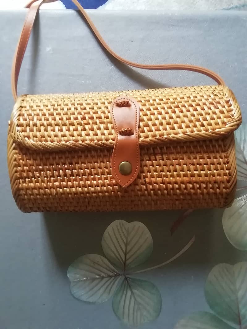 Stylish bamboo stick women shoulder bag bought from indonesia 6