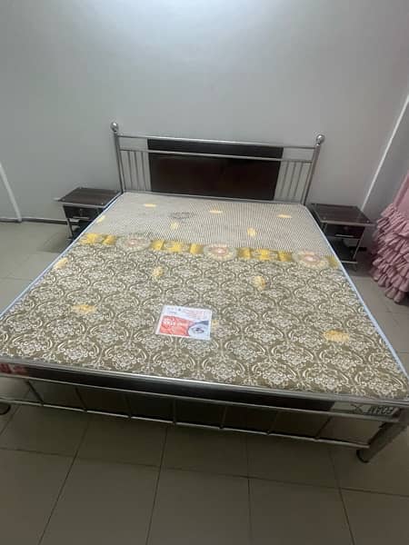 Bed set / Iron bed / King size bed / Double bed with mattress 2