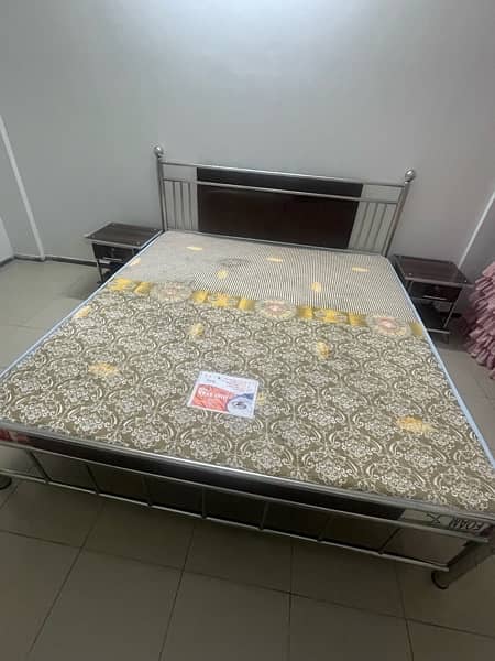 Bed set / Iron bed / King size bed / Double bed with mattress 3