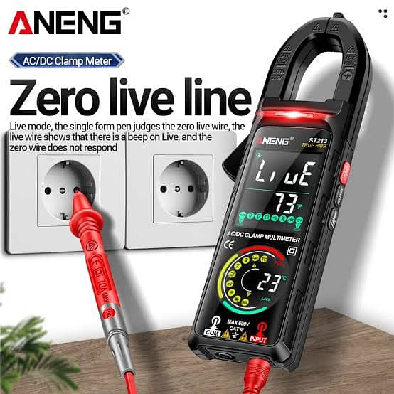 DC / AC Digital Clamp Meter / Solar Battery DC Ampere Multimeter Aneng 2