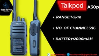 Walkie Talkie | Wireless Set (Talkpod) A30P Two Way communication