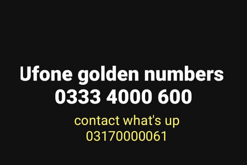 UFONE golden numbers 0