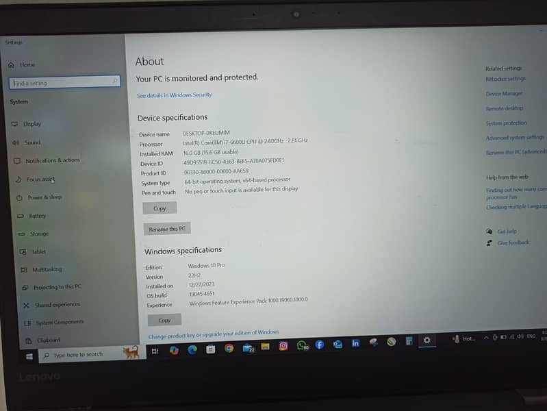 Thinkpad Core i7 6th gen T570 With Fingerprint 15